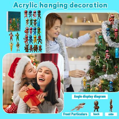 2025 Advent Calendar, 2D Flat Airplane Box 24-Piece Ornament, Christmas Tree Ornament, Suitable For Christmas Decorations