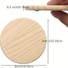 5pcs Set of  Unfinished Round Wooden Coasters for DIY Crafts and Home Decor - 4 Inch Diameter, Natural Wood Material, Perfect F