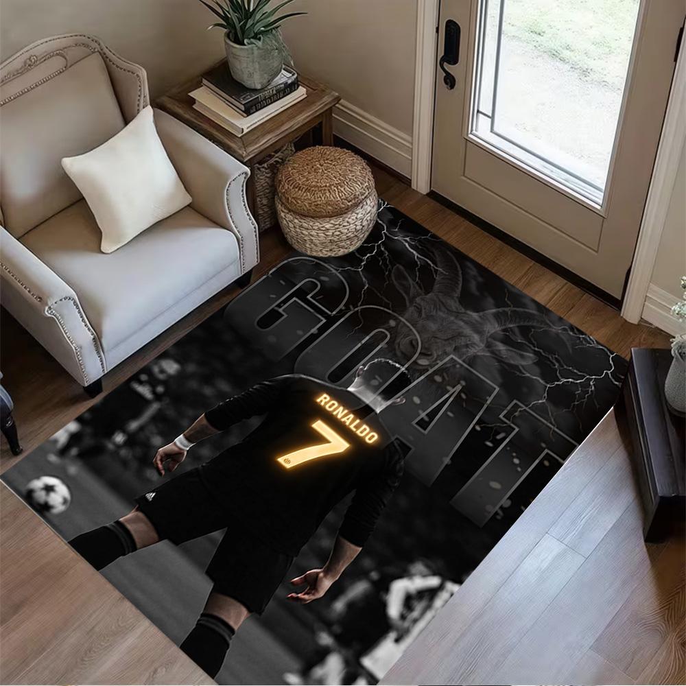 Ronaldo's Legacy Soccer Carpet Design for Outdoor Dormitory Balcony Decorate Room Antislip Carpet Anime Office Decor