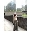 VIONA Loose Wide Leg Casual Pants Women's Fashionable Version Knife Edge Pants High Waist Nine Point Street Style Workwear Trend