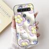 For LG K41s K51s K52 Q52 K61 Q61 K62 K22 2020 Phone Case Back Cover Soft Matte Silicone Slim Fundas Lovely Panda Rabbit Flower