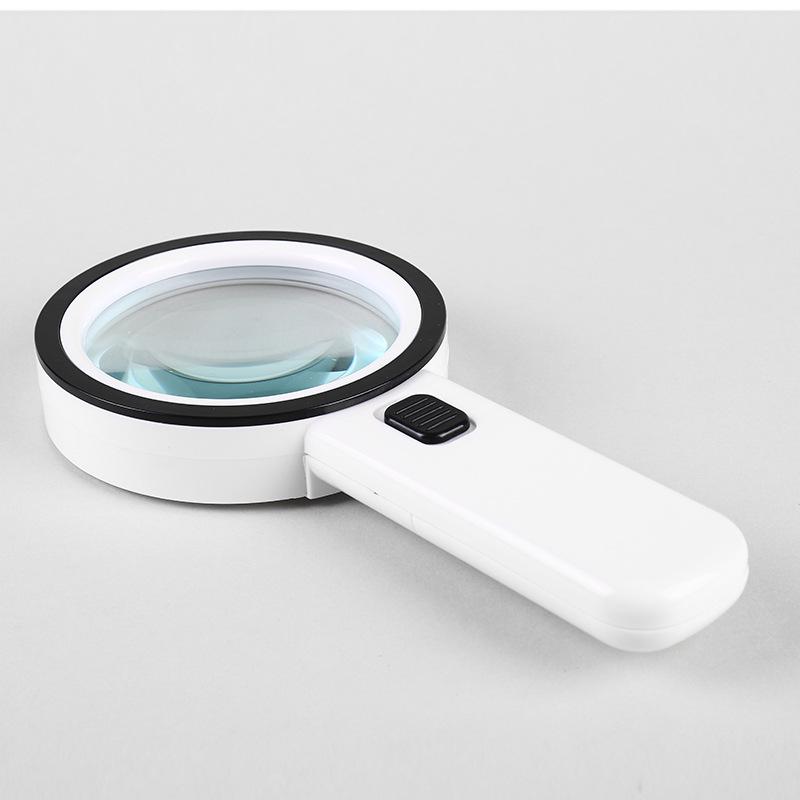 30x Double-Layer Glass LED UV Magnifier for Money, Books, Antiques, Jewelry