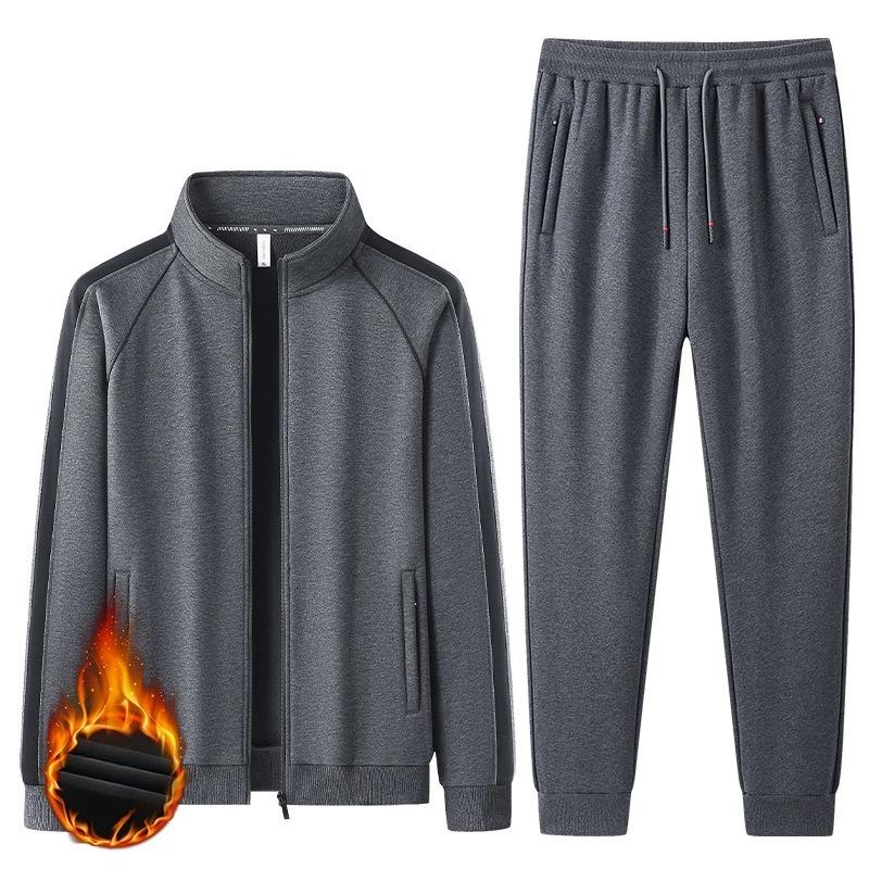 

Осень Зима Мужской Флисовый Спортивный Костюм Повседневные Джоггеры Толстовка Теплые Куртки И Брюки Комплекты из 2 Предметов Хип-Хоп Бег Спортивный Костюм 6XL