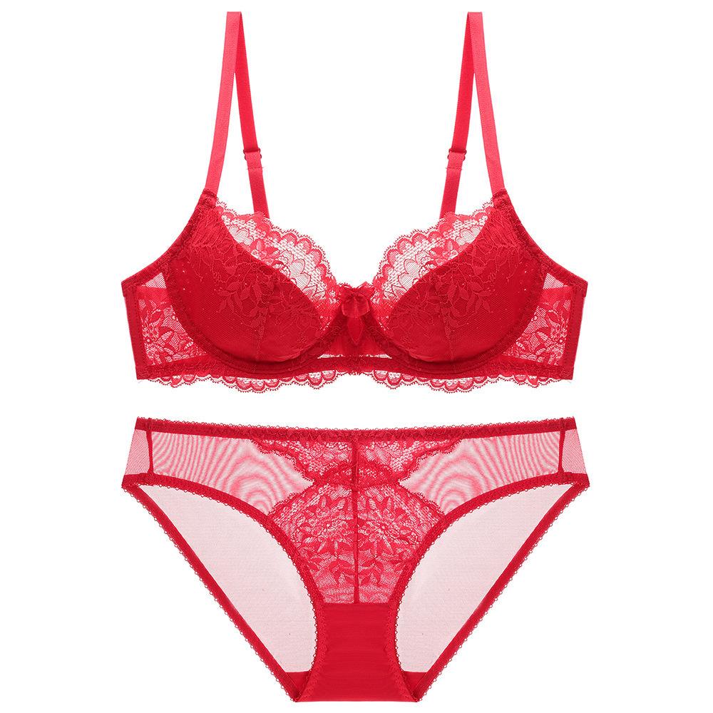 

Сексуальное нижнее белье женское летнее тонкое чистое кружевное бюстгальтер большая грудь маленькая против отвисания нижнее белье бюстгальтер 85E ярко-красный