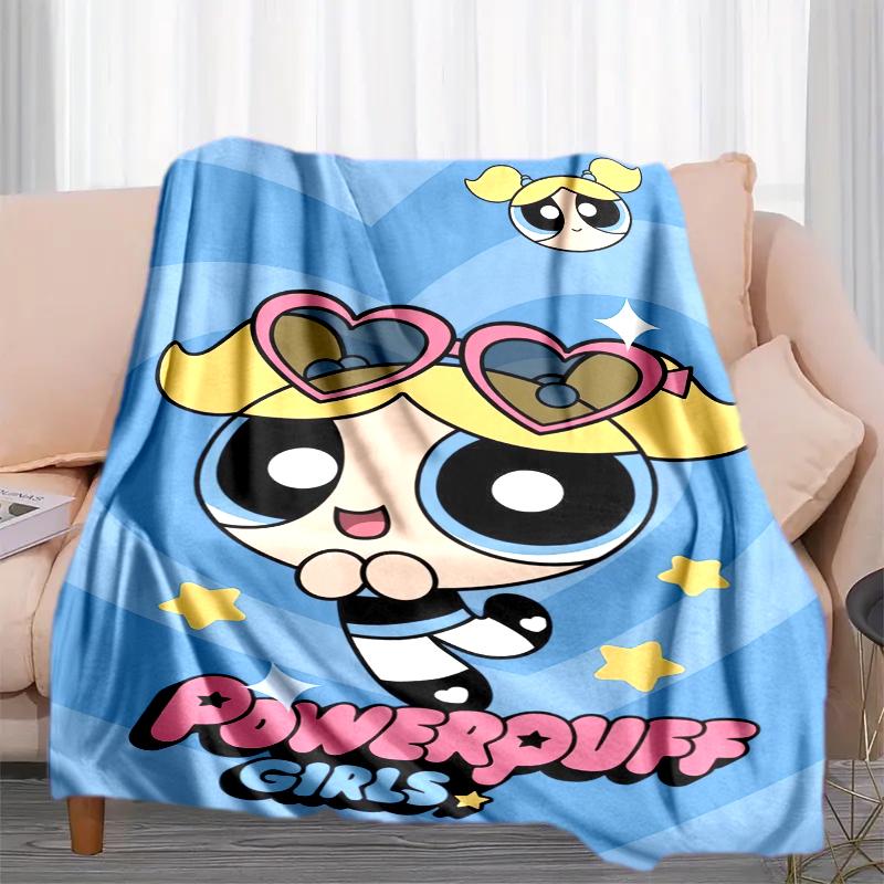 

1PC The Powerpuff Girls printed blanket, all season lightweight home office outdoor nap multifunctional blanket A8 80cm x 120cm
