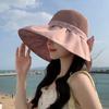 Big Brim Sun Protection Hat Women'S Summer Uv Protection Hollow Bucket Hat Foldable Sunshade Sun Hat