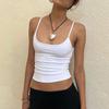 U-Ausschnitt Strick Tank Top Crop Tops Damen Sommer Camisole Einfarbig Camisole Mode Sporttube Ärmellos Cropped Y2K Mädchen Kleidung