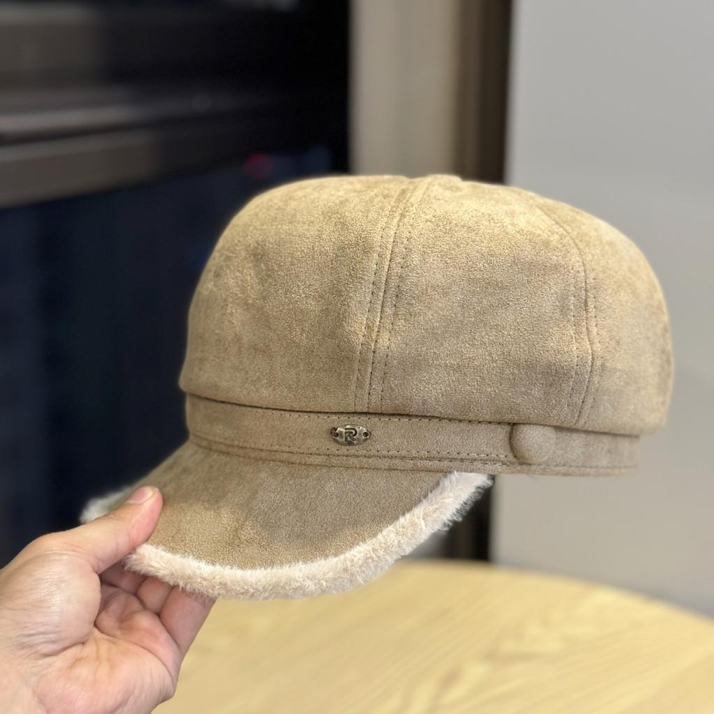 Women's Vintage-Inspired Octagonal Beret Cap Suede Beret for Women, Hat for Women Pretty, Elegant Cap for Women