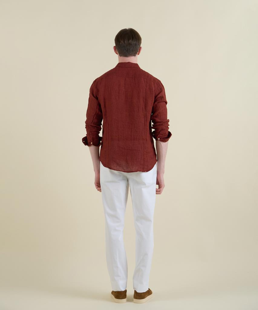 PANICALE White Micro Texture Slim Fit Chino Pants