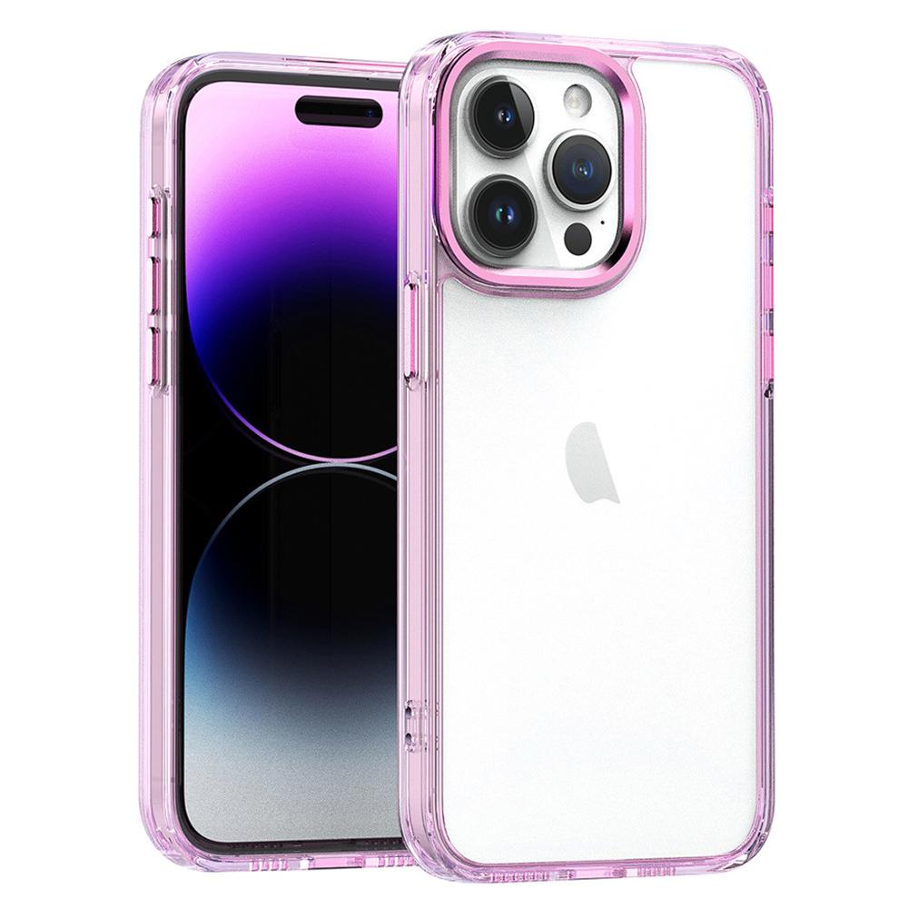 

For iPhone 16 Pro Clear Case Shockproof TPU+PC Hybrid Phone Cover Pink