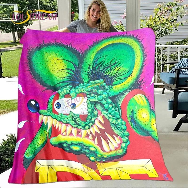 Cute Children's Holiday Birthday Gift Cartoon Rat Fink Cute Home Bedroom Decoration Thin Sofa Cover Sheets Four Seasons Blanket