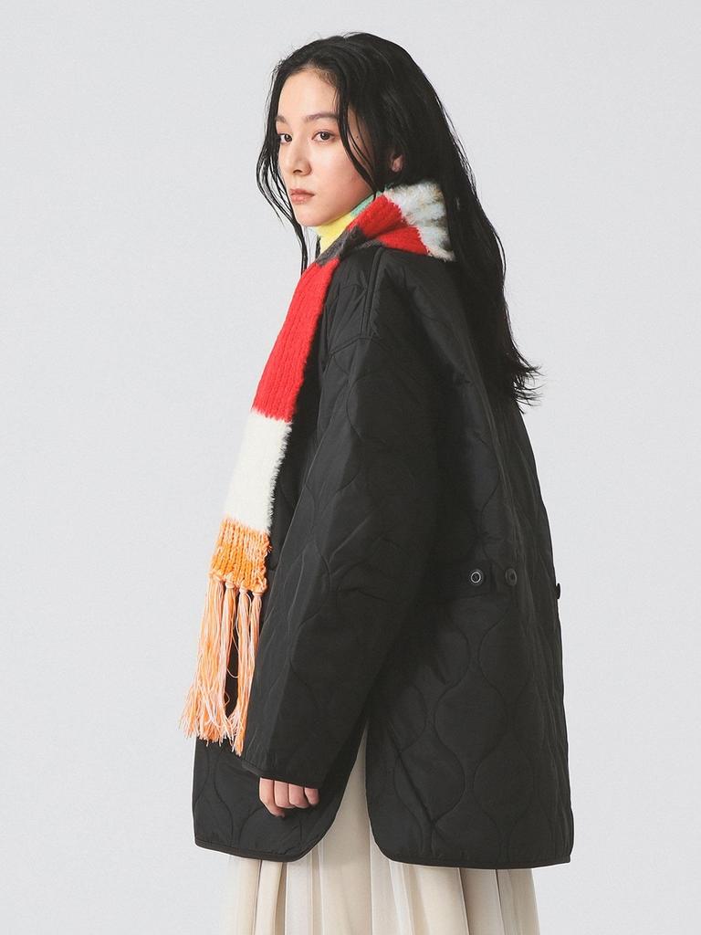 Ray Beams Women's Quilted Collarless Blouson, Black 0