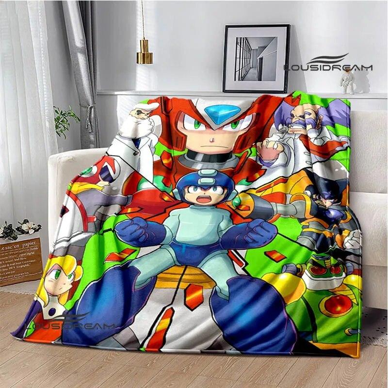Rockman Game Cartoon Printed Blankets Warm Blanket Soft and Comfortable Home Travel Bed Blanket Picnic Blanket Birthday Gift