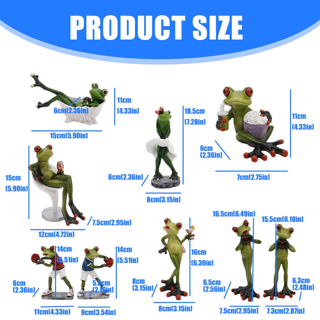 Cartoon Harz Frösche Figur Tier Sammlerstücke für Tischplatte und Bücherregale Dekoratives Ornament Skulptur Geschenk