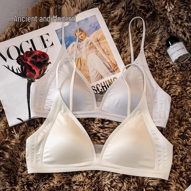GuJin Satin Seamless Wireless Triangle Bra L