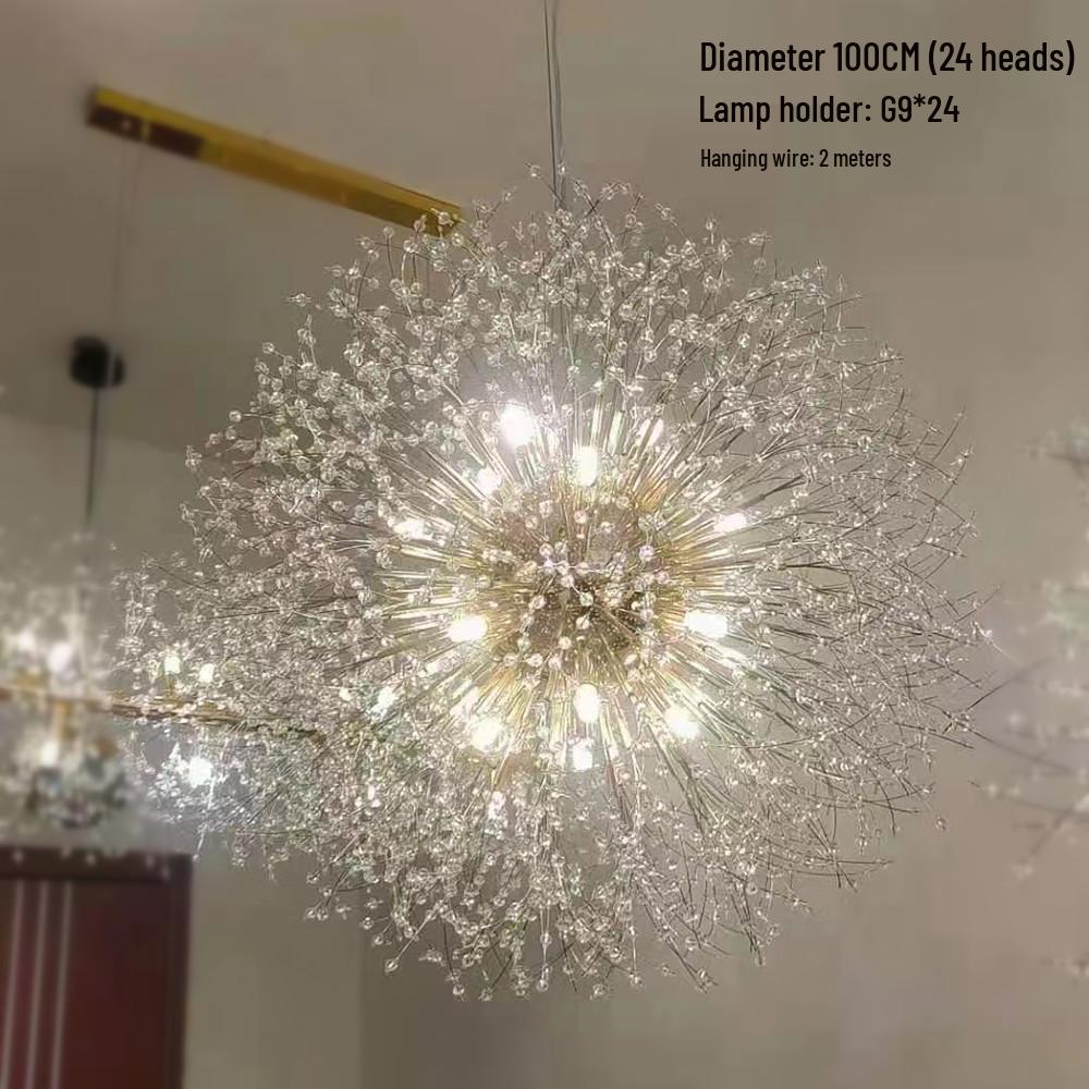 Dandelion Crystal Firework Chandelier: Modern Minimalist Light for Restaurants, Bedrooms, Bars, and Retail Displays