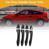 Car Door Handle Cover Trim- for Kia Sportage 2011-2015 Carbon Fiber Black
