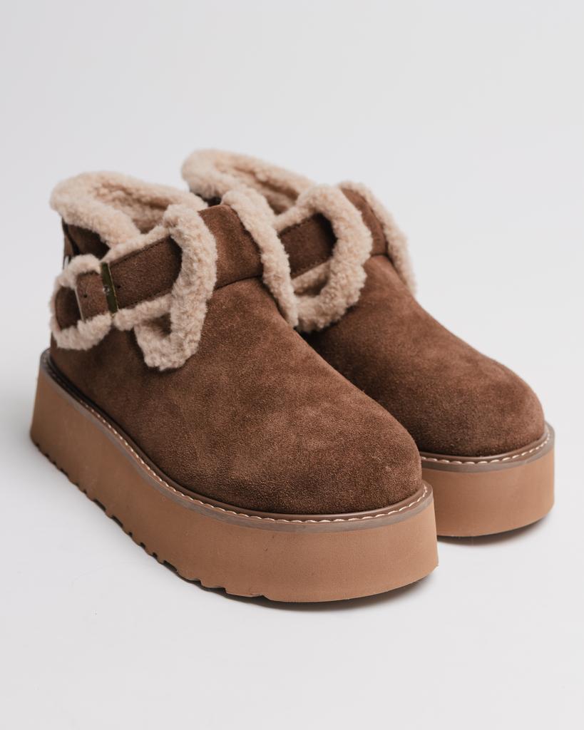 Μπότες UGG με αγκράφα Suny Liana 50900 36 καφέ σουέτ μαλλί
