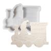 Silicone Christmas Molds Santa Claus Train Combination Silicone Gypsum Casting Mold Non-stick Christmas Silicone Candle Mold For