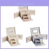 Leather Jewelry Organizer Box With Three Drawers For Wedding Gifts And Travel Souvenirs