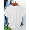 European Sizes Summer Beach Series Pattern Printed Short-Sleeve T-Shirt