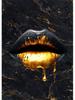 Gold Lips Canvas Painting Graffiti Style Poster Dollar Art Prints Bedroom Wall Decoration Murals For Modern Home Decor Aesthetic