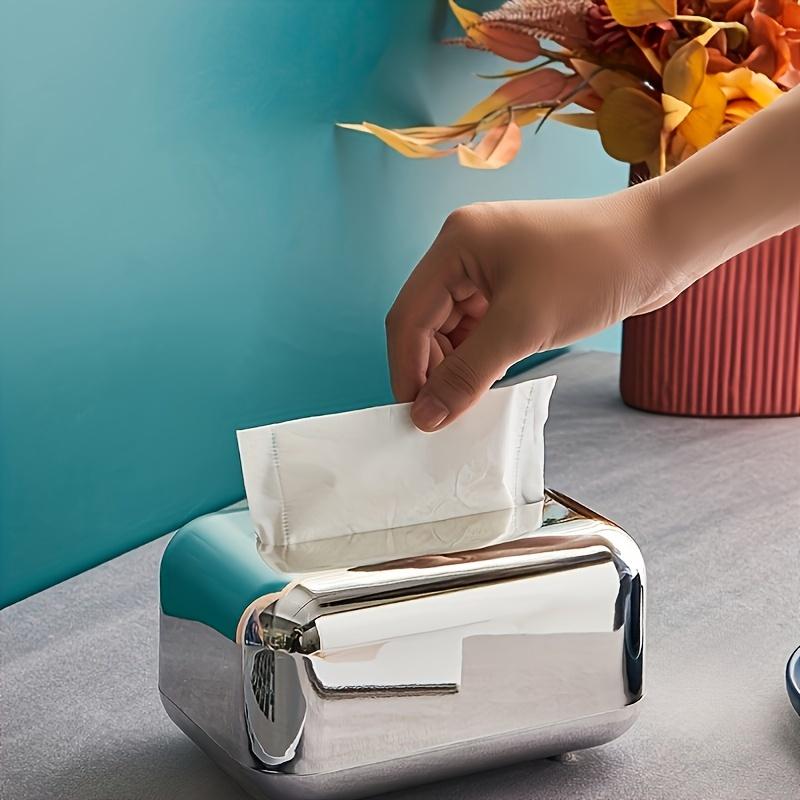 1pc Vintage Bread Shape Tissue Box Holder ABS All-in-One Bathroom Accessory Electroplated Luxury Organizer Storage Solution