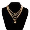 Multilayer Pendant Necklace Set Gothic Dark Hot Cool Neckchain Set New 4 Layer Necklaces  Women