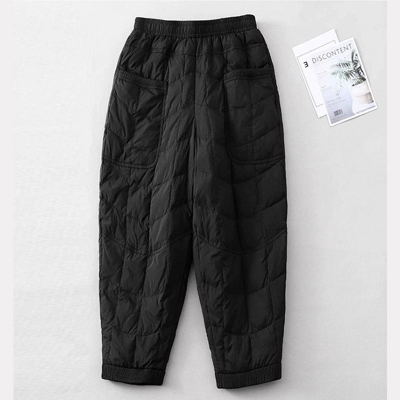 

2024 Осень/Зима Модные теплые хлопковые мешковатые брюки больших размеров с эластичной талией M (up to 100 jin) чёрный