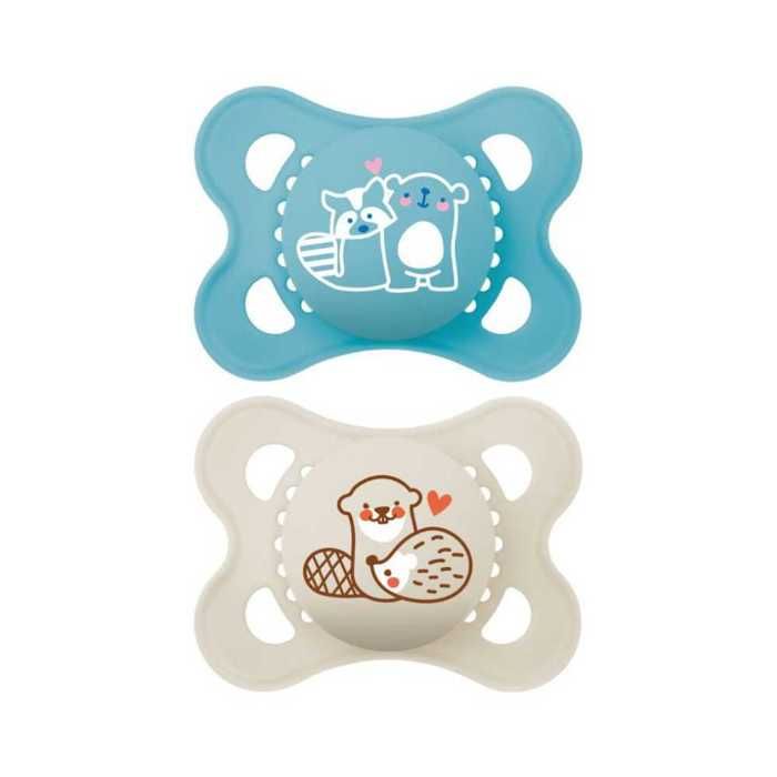 Sucettes-MAM 2 Sucettes Original Nature 2 à 6 Mois (Modèle : Raton Laveur et Castor)