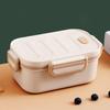 Two-Compartment Double-Layer Lunch Box Portable Eco-Friendly Divided Lunch Box Simple Microwavable Food Storage Containers Home