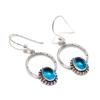 Swiss Blue Topaz Gemstone Earrings, 925 Sterling Silver Earring, Handmade Boho Silver Jewelry Dangle Earrings, Party Wear Gifts