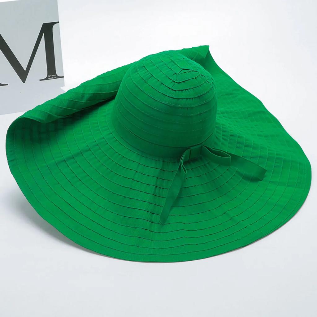 20cm Oversized Brim Sun Hats For Women Girls Outdoor Cotton Portable Foldable Beach Hat Anti-Uv Protection Hiking Fisherman Caps