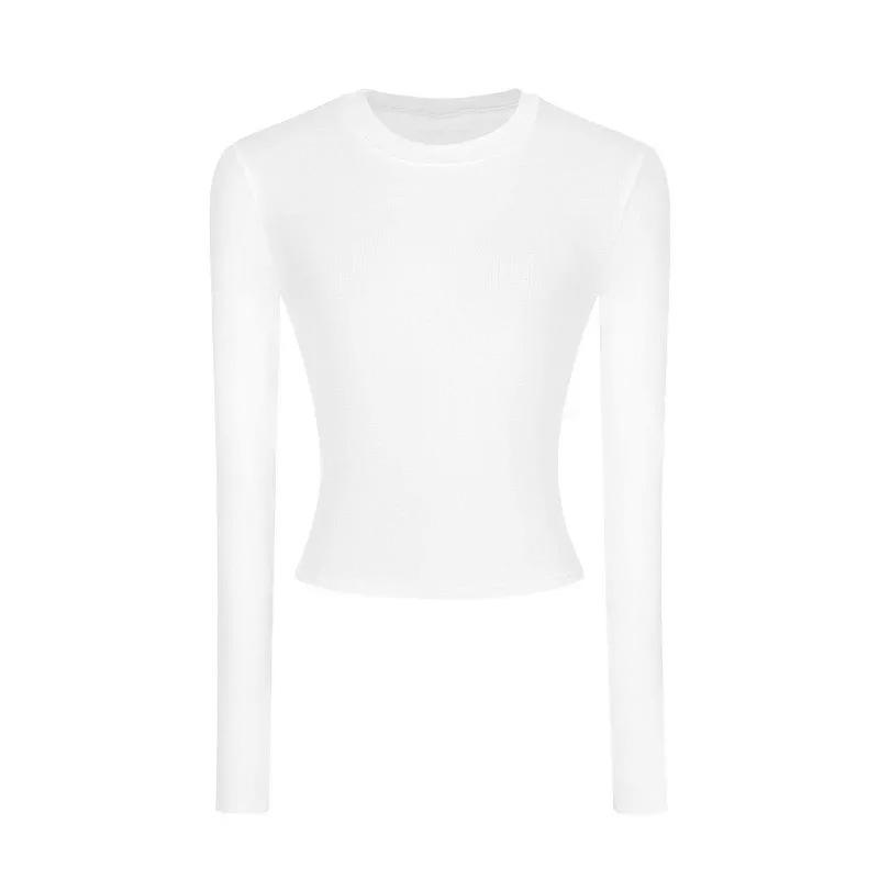 Women's Slim-Fit Long-Sleeve Top - High-End Round Neck Tee for Spring/Autumn