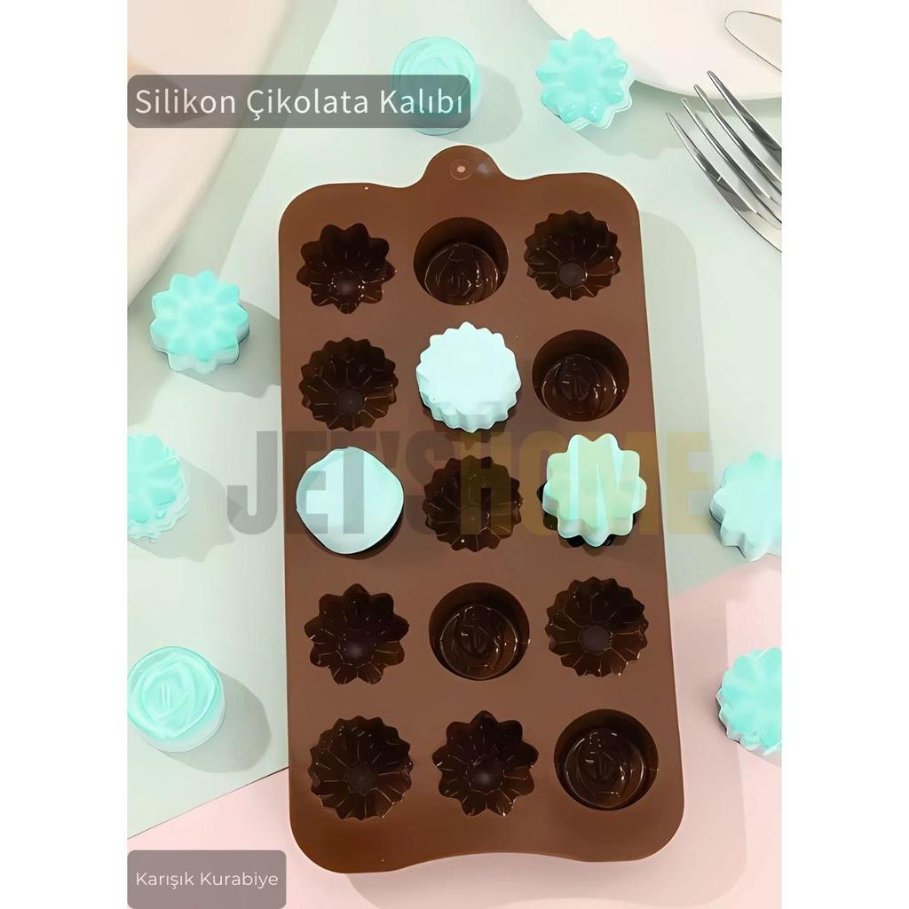 Mixed Cookie Pattern Chocolate Mold BPA FREE Ice Mold Silicone Dessert Mold Non-Stick Mold