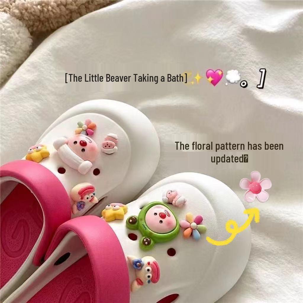 

Ugly Fish Hanton Cartoon Flower Star Clogs with DIY 3D Removable Shoe Accessories Shoe Charms Only