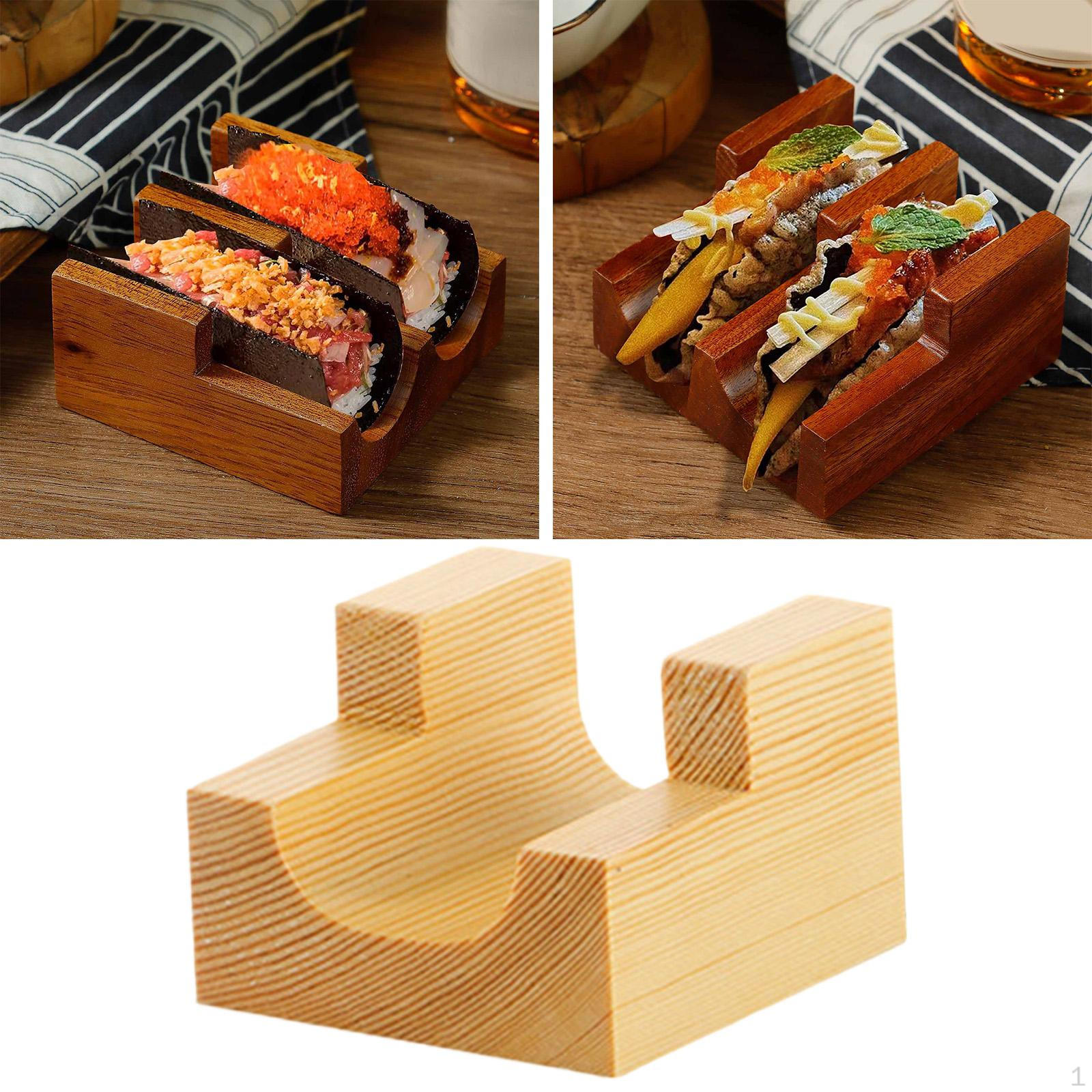 

Sushi Taco Holder Display Rack Japanese Food Serving Tray Decorative Hand Roll 7cmx7cmx5.5cm