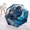 1 PC Automatic Folding Umbrella - Electric Tiger Pattern, Portable & Foldable Design with 8 Ribs, Christmas Birthday Gifts