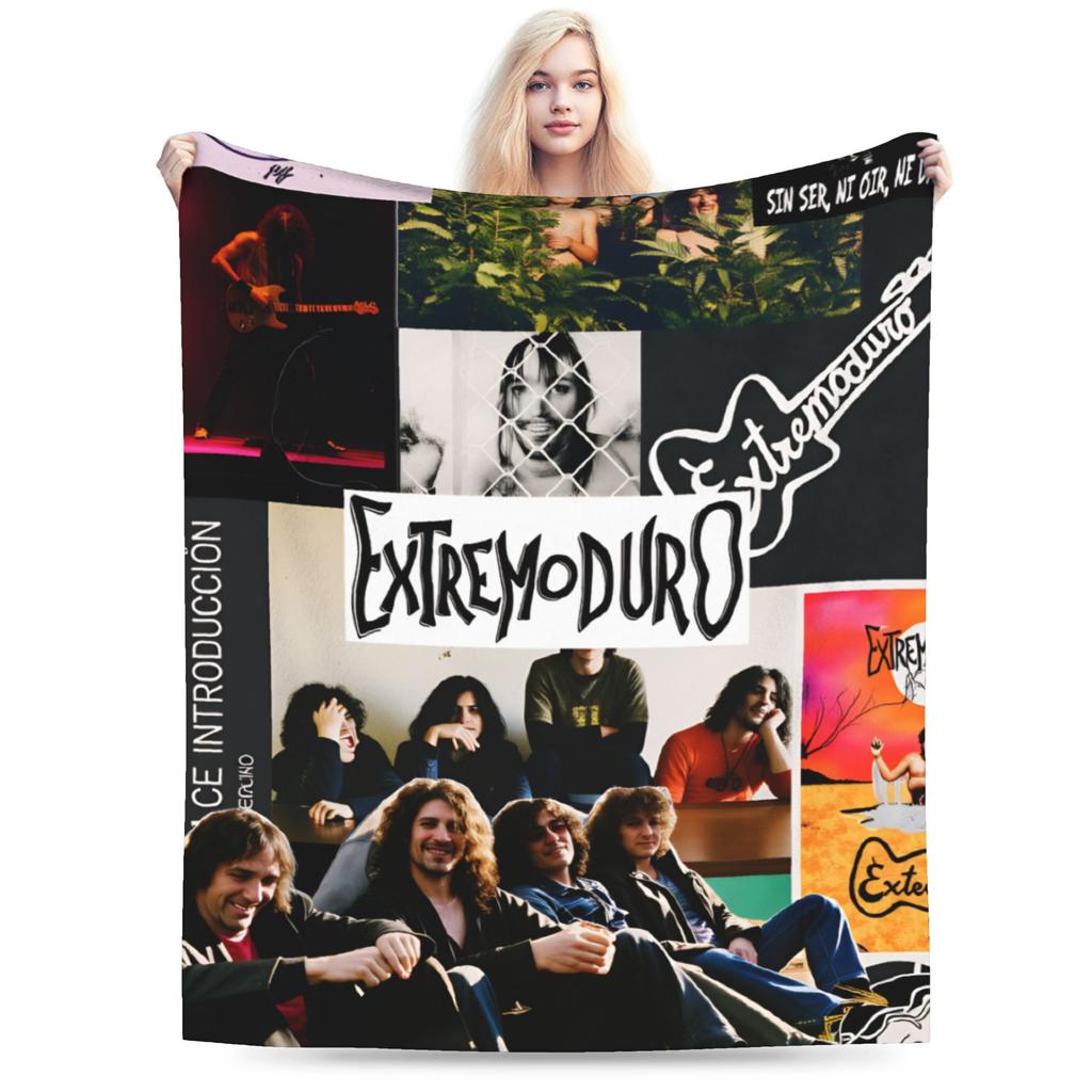 Extremoduro Spanish Rock Band Blanket Quality Soft Bedding Throws Autumn Students Couch Chair Sofa Bed Aesthetic Bedspread