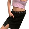Stylish Retro Metal Buckle Belt For Women Trendy Simplistic Punk Fashion Accessory