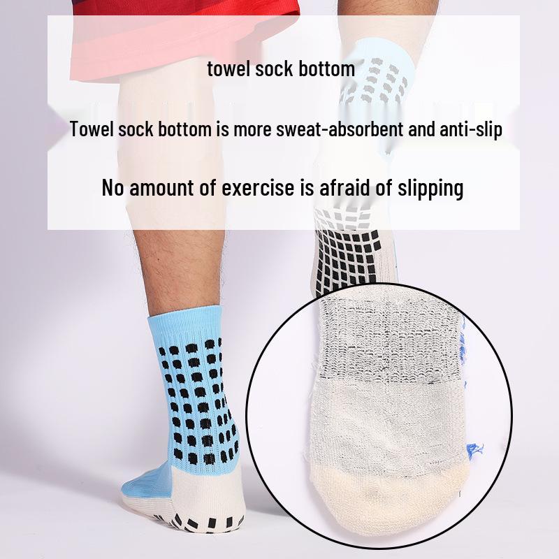 Thickened Mid-Calf Running Socks: Sweat-Absorbent, Wear-Resistant, Anti-Slip with Dot-Grip