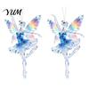 Hanging Ornaments for Trees 2Pcs Glitter Ballet Girl Keychain, 2D Acrylic Pendant Bag Backpack, Sparkling Durable Crafts Dancer Car Rearview