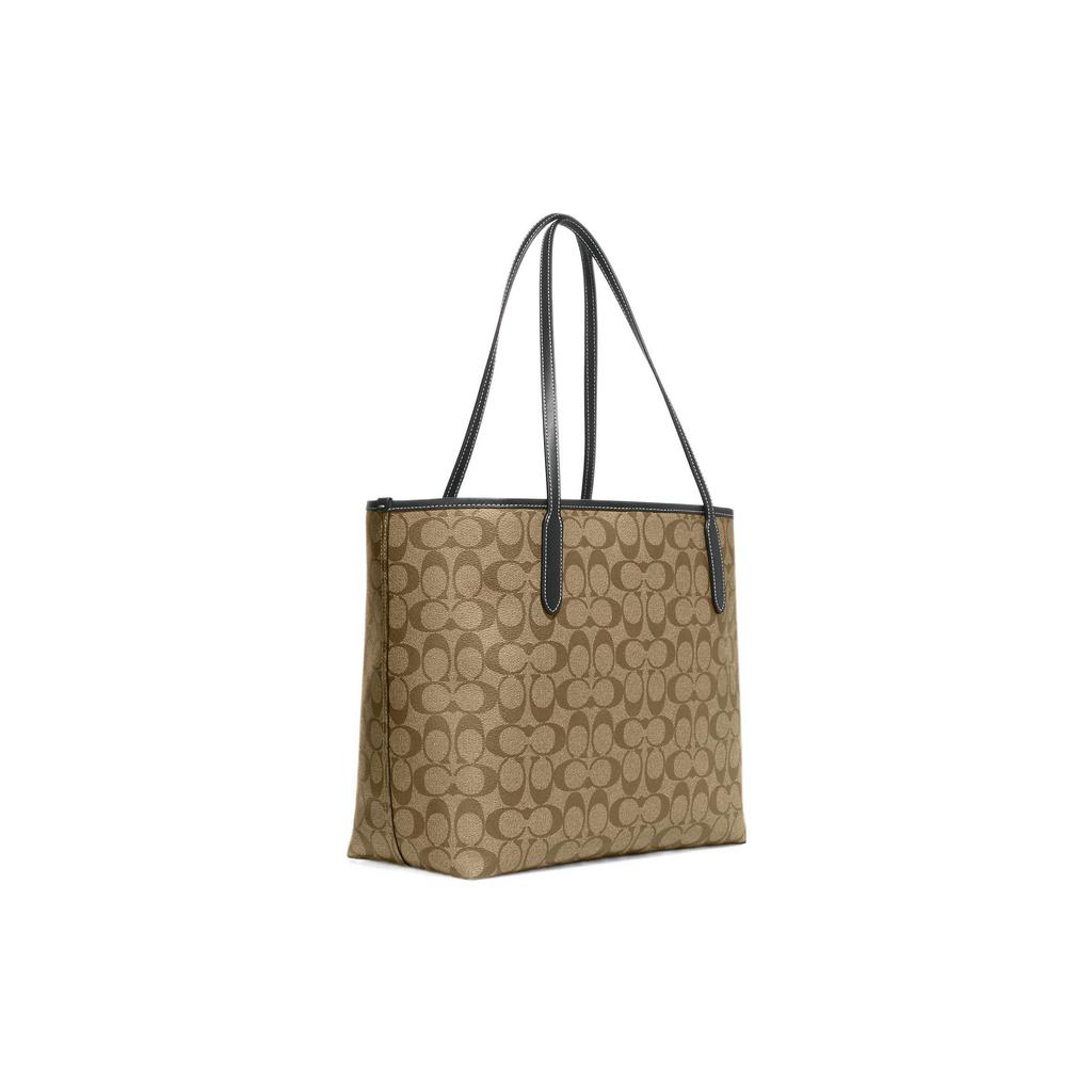 New COACH City Artificial Leather Tote Bag Shopping Bag Shoulder Bag Handbag Large Size Women's Khaki CB869-IMRQE