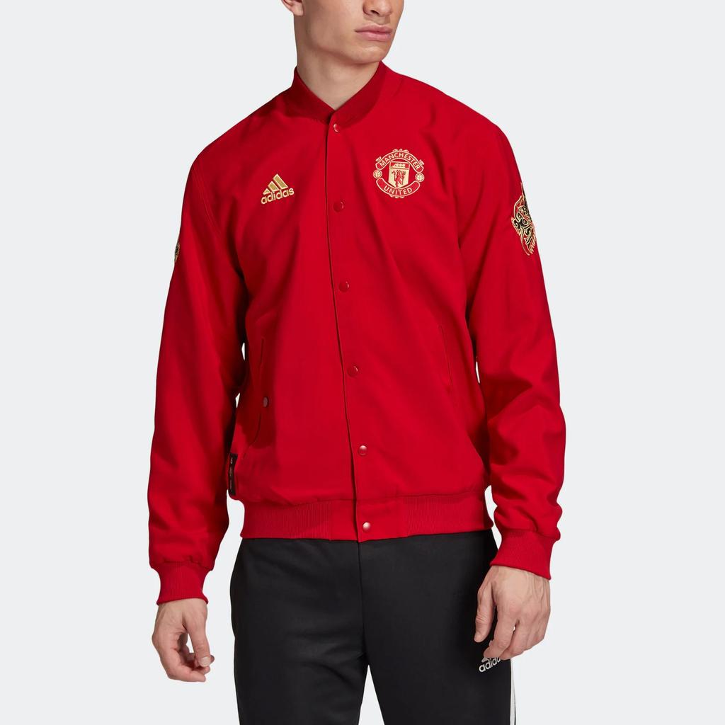Adidas MUFC Jackets Men's Red Baseball Collar Moderate Other GD4386