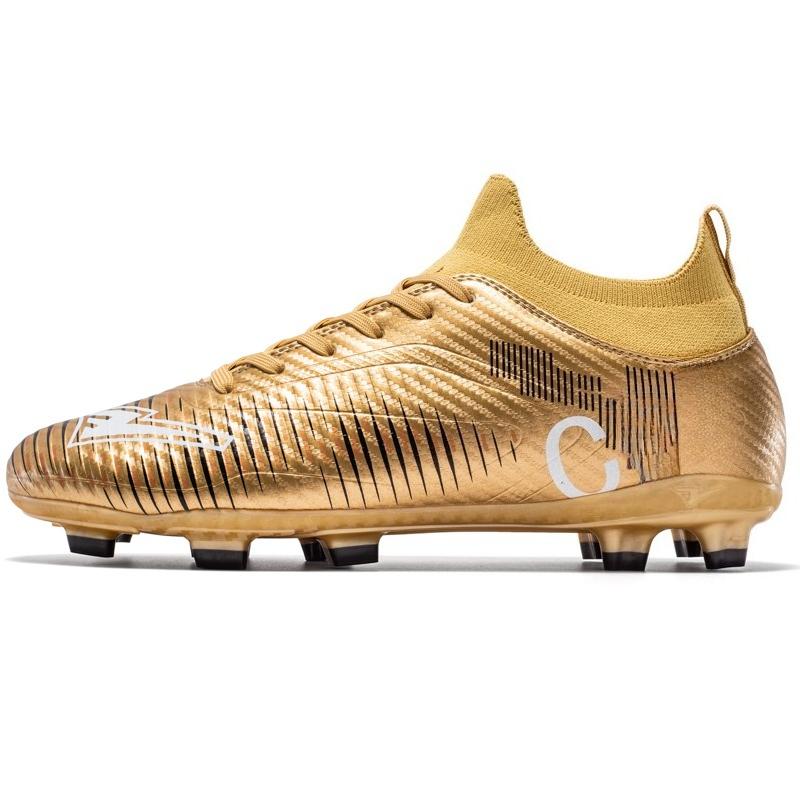 

Unisex Football Boots Student Large Size Football Boots Plastic Long Nail AG Artificial Lawn Training Football Shoes 46 золотой