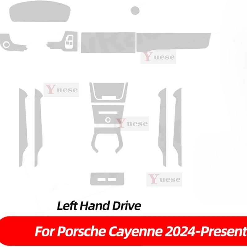 Per Porsche Cayenne Turbo GT 2024-2025 Interno Auto Console Centrale Pellicola Protettiva Trasparente in TPU Adesivo Antigraffio