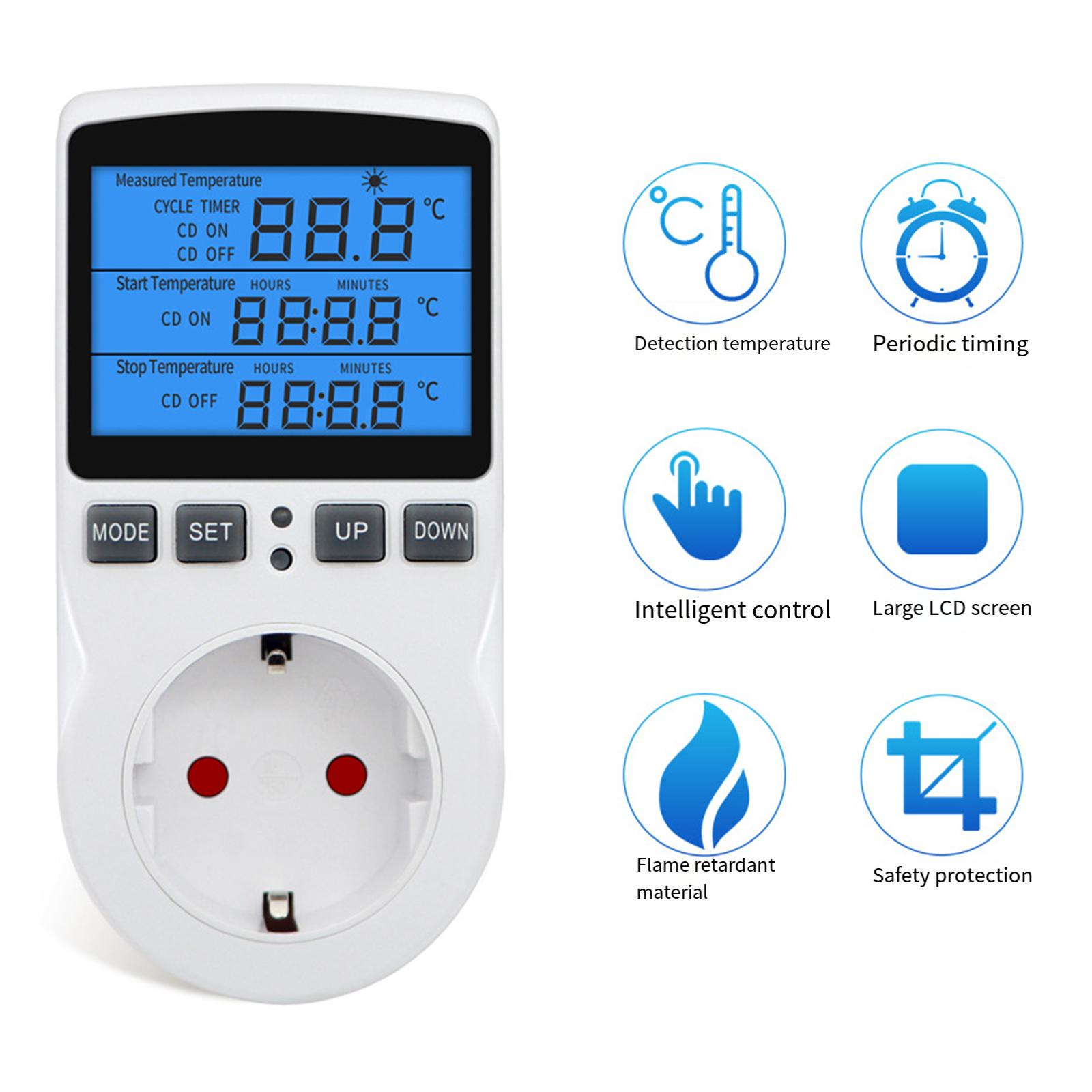 ЖК-термостат Anzeige Temperaturschalter Steckdose — фото 5