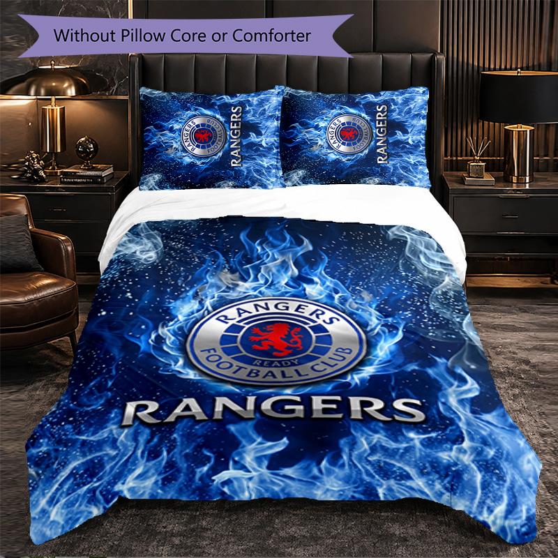 Biancheria da letto a tema Rangers FC Set 3 Pezzi Copripiumino Biancheria da letto Decorativa Per Stanza Adolescenti Decorazione Casa
