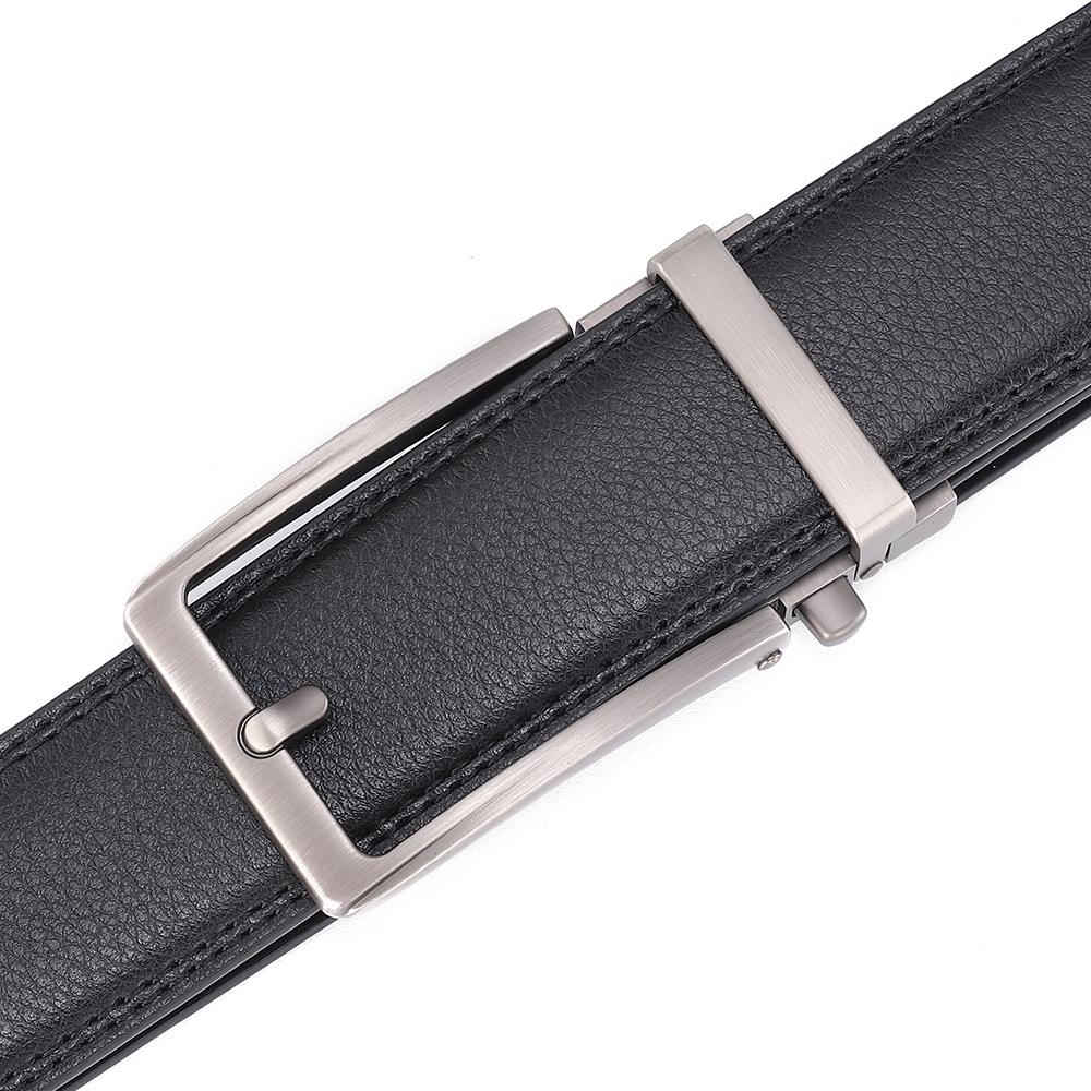 Men's Genuine Leather Automatic Buckle Belt - Cowhide Casual Waist Belt for Pants