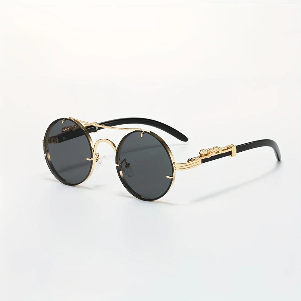 Retro Oval Metal Sunglasses for Women Men Luxury Fashion Brand Punk UV400 Stylish Shades Unisex